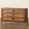 Baxton Studio Ramiel MidCentury Modern Ash Walnut Finished Wood and Rattan 6Drawer Dresser 215-12427-ZORO - alternate 5